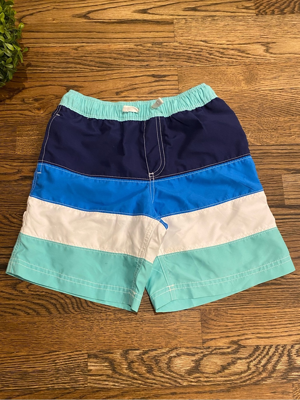 Hanna Andersson Color Block Swim Trunks Sz 6-7